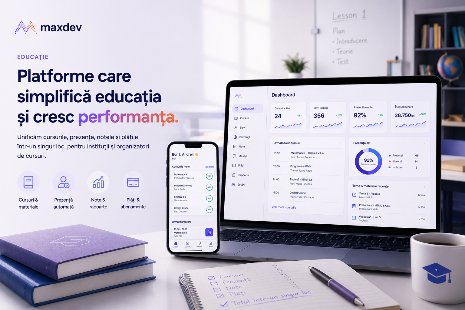 Admin platform for an education institution